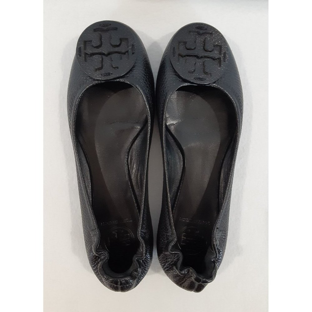 Tory Burch Pebbled Leather Ballet Flats Women Size 8.5 Black